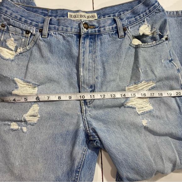 Bugle Boy Vintage Retro 90’s Y2K Light Wash Distressed 100% Cotton Jeans - Picture 15 of 16